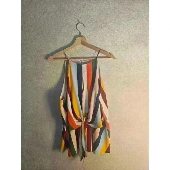 Color stripe halter. Sneak peak back. - Picture 1 of 4